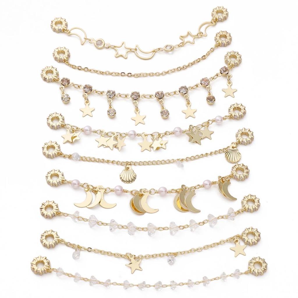 1pc/bag High Color Set Crystal And Bead Safety Chain DIY Bracelet Earrings Jewelry Accessories