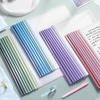 10PCS/Set Draw Rod File Document Clip Gradient Morandi Color Test Paper Storage Clip School Office
