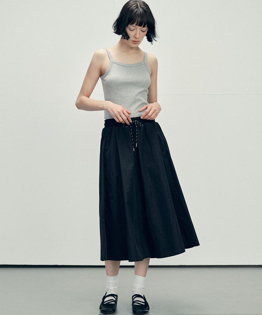 Marop 3114 Nylon Flare Skirt (Black)