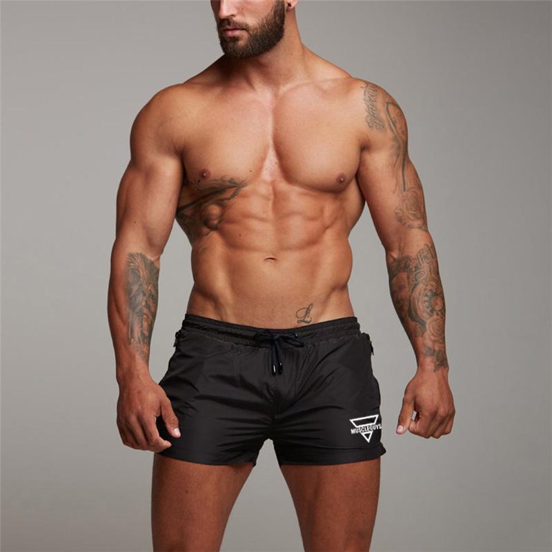 Muscleguys Мужские баскетбольные летние шорты для плавания на пляже и тренировки, повседневные дышащие брюки для бега