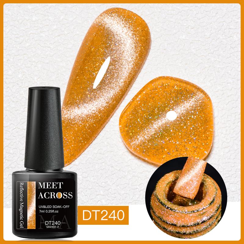 MEET ACROSS 7 мл магнитный гель-лак для ногтей «кошачий глаз» полуперманентный динамический блестящий светоотражающий гель для ногтей замачиваемый УФ-гель лак для дизайна ногтей