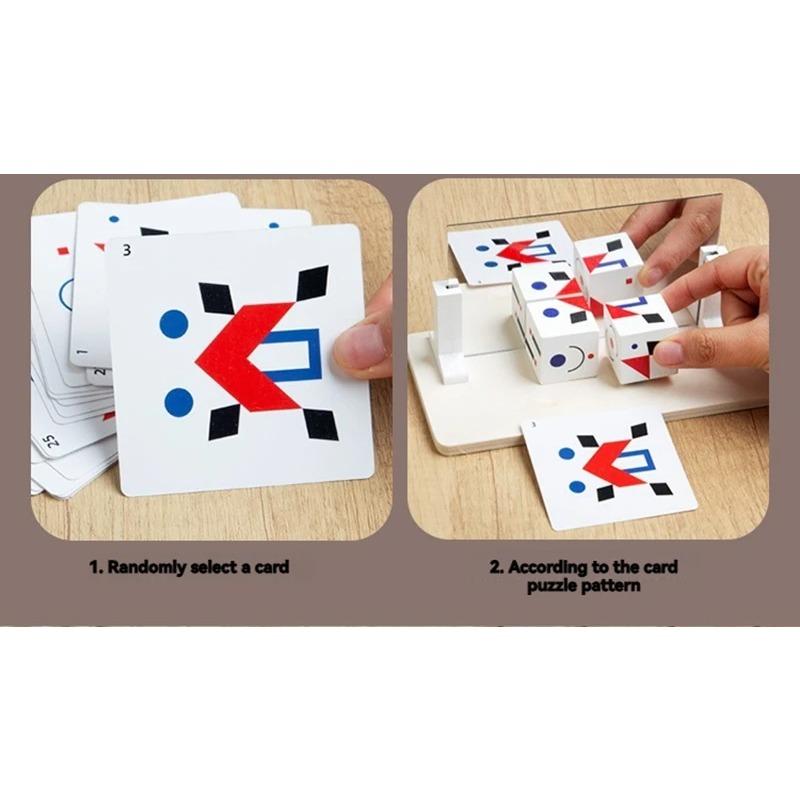 Kids 3D Mirror Imaging Puzzle Montessori Space Logical Thinking Trainting Matching Intellectual Game Parish Learn Resources Toys