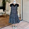 2025 Plus Size Dress Summer Women Vintage Loose Short Sleeve Maxi Floral Basic Style Holiday New Dress