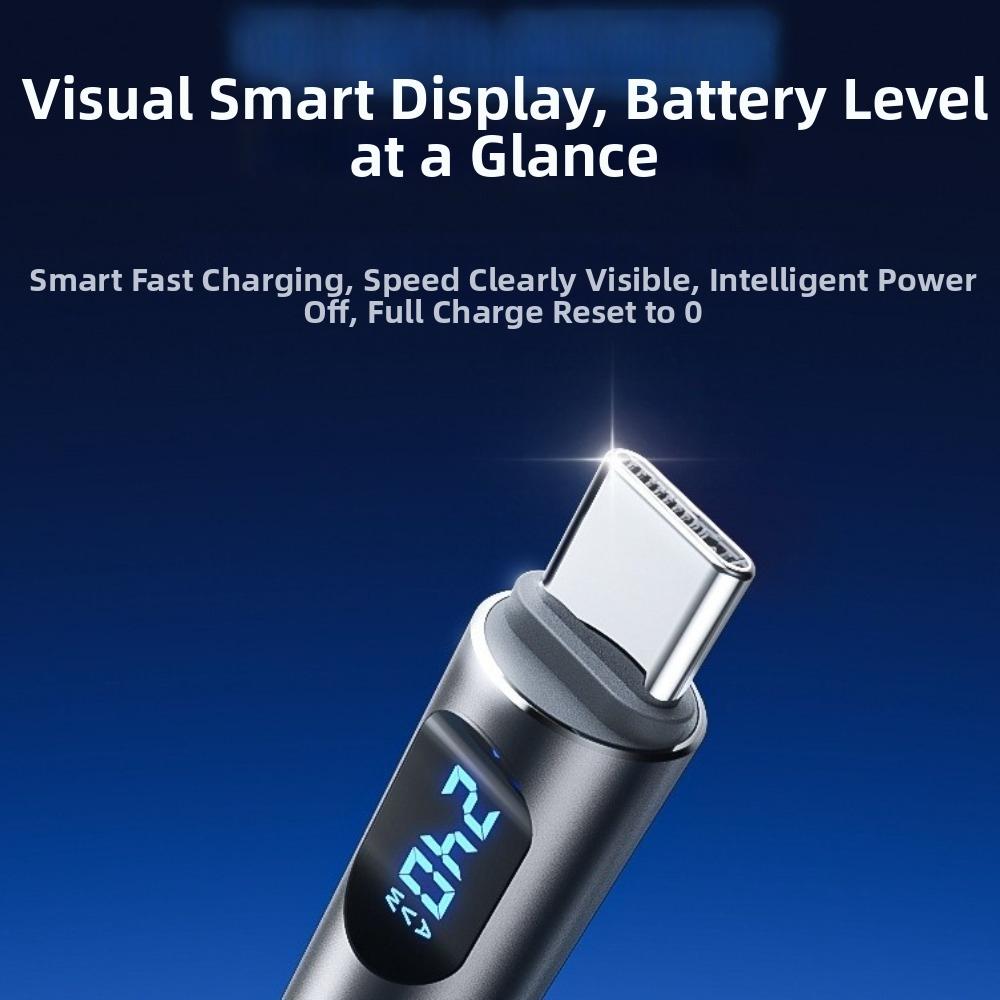 Type-C to Type-C 240W Super Charging Cable LCD Dynamic Display Charging Cable Adapter
