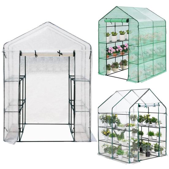 143x143x195CM Green House PE Cover Waterproof Replacement Cover with Door Thermal Insulation & Rainproof Greenhouses Transparent Cover Green Supplies