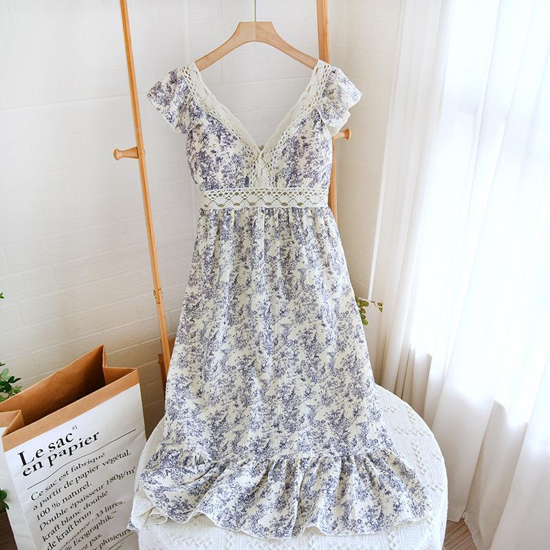 Летняя ночная сорочка без рукавов, ночное платье, женская одежда для сна, пижамное платье из чистого хлопка, женская ночная одежда с V-образным вырезом, домашнее платье