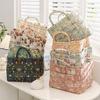 Elegant Pastoral Style Fabric Storage Basket Stackable Foldable Sundries Storage Organizer Washable Picnic Basket for Home