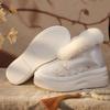 Осенне-зимние туфли Ruoxi 2024 на плоской подошве с вышивкой и меховой подкладкой — удобная хлопковая обувь в китайском стиле для ношения в помещении и на открытом воздухе.