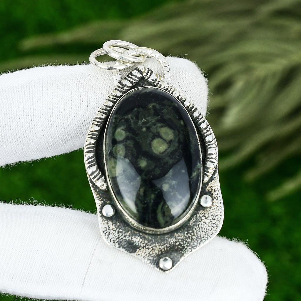 Memorial Day Sale Kambaba Jasper Stone 925 Silver Sister Wedding Pendant Jewelry