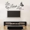 Quotes Wall sticker Butterfly Art Living Room Decal Home Live Laugh Love