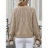 Women Plus Size Long Sleeve Round Neck Knit Sweater Solid Color Casual Top
