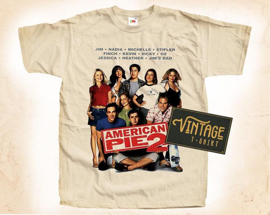 Футболка American Pie Натуральная Винтажная 100% Хлопок Постер Фильма Все Размеры S M L XL 2XL 3XL 4XL 5XL