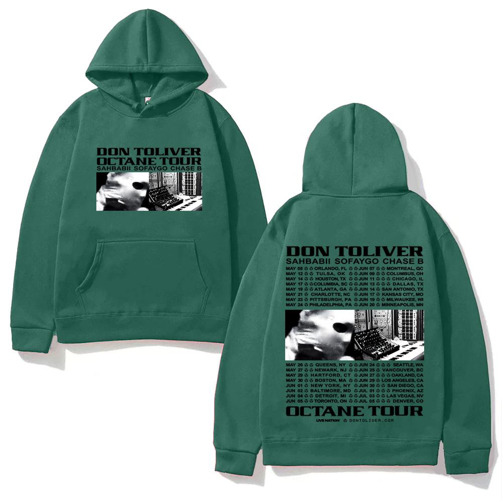 Худи рэпера DON TOLIVER OCTANE TOUR 2026 Хип-хоп Графический Принт Худи Классические Мягкие Панк Худи Свитшоты Флис