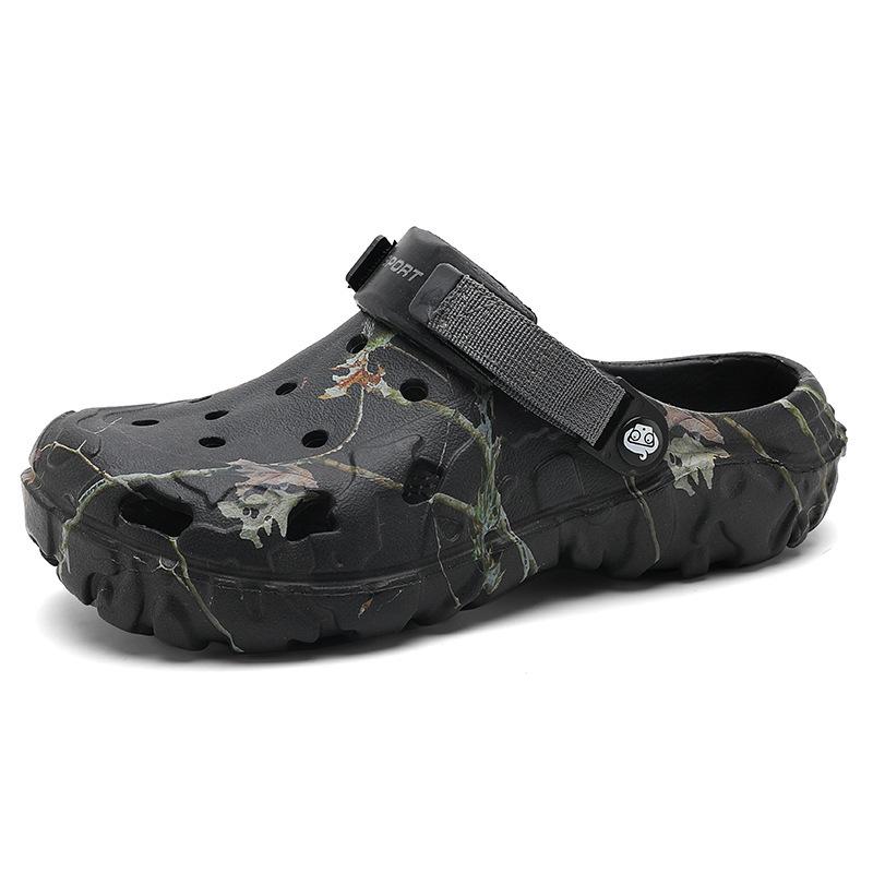Baotou Tow Large Size Men's Summer Lightweight Hole Shoes Outdoor Fashion Cool Slippers Outside Beach Shoes