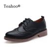 Fashion Woman Brogue Shoes Woman Platform Oxford Shoes Flats British Style Vintage Cut-Outs Flat Casual Women Shoes Oxford Shoes Retro