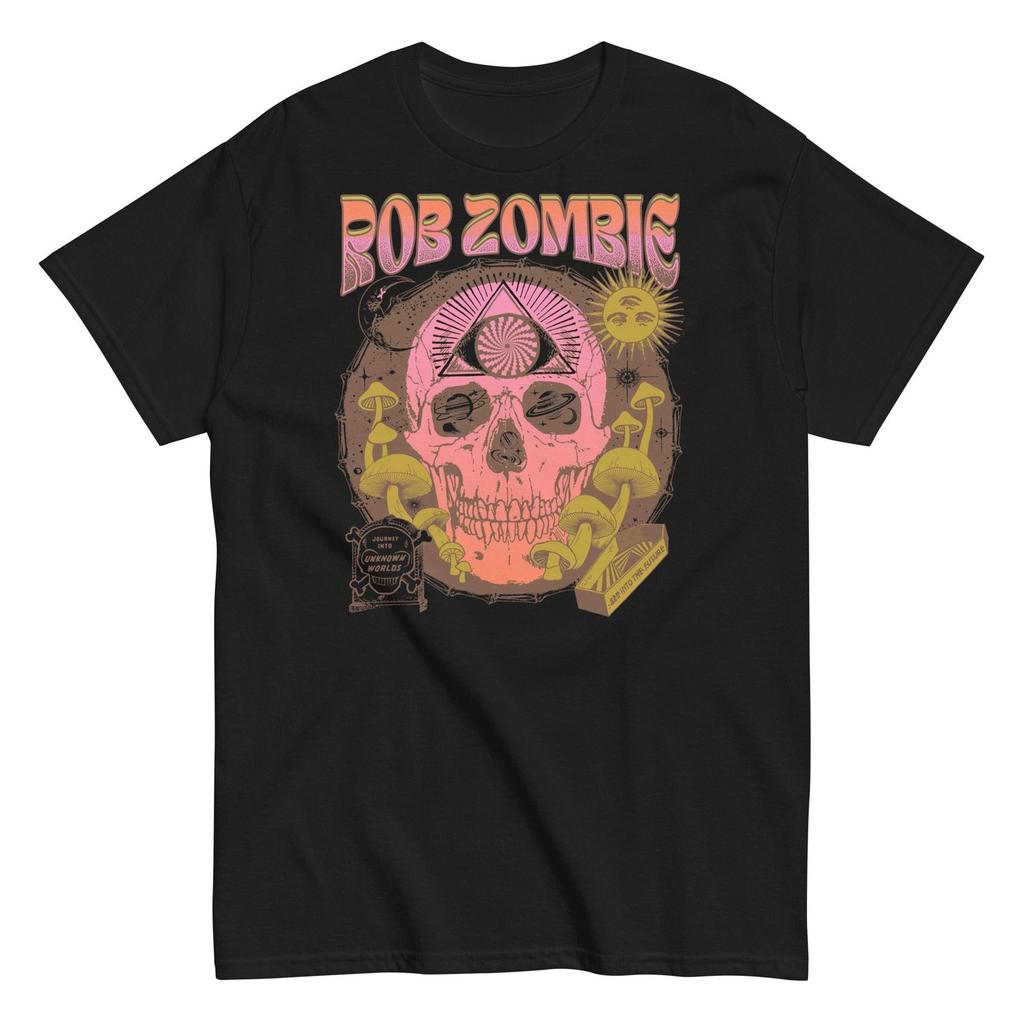 MerchMoment Rob Zombie Hippie Skull T-Shirt T-Shirt Black New