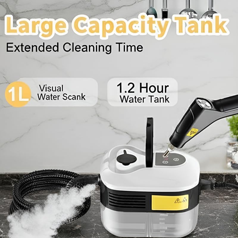 Portable 2500W High Temperature Pressurized Handheld Steam Cleaner with 6 Adjustable Levels Cleaning Machine for Kitchen Bathroom Furniture Car