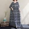 Short Sleeve Plus Size Cotton Vintage Floral New In Dresses for Women Casual Loose Long Summer Dress