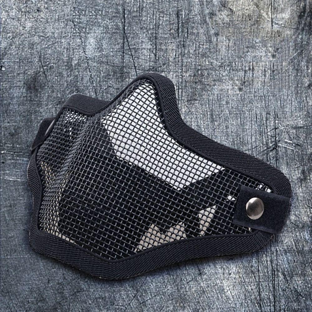 Adjustable Half Face Wire Mask Carbon Steel Steel Mesh Mask Metal Face Mask  Outdoor Sports