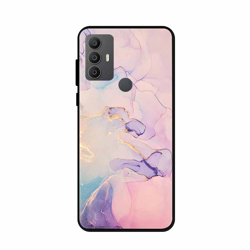 For Alcatel 1V 2021 Case 6002A 6002D 6.52" Marble Silicone TPU Soft Shockproof Phone Case for Alcatel 1V (2021) Covers Coque 1 V