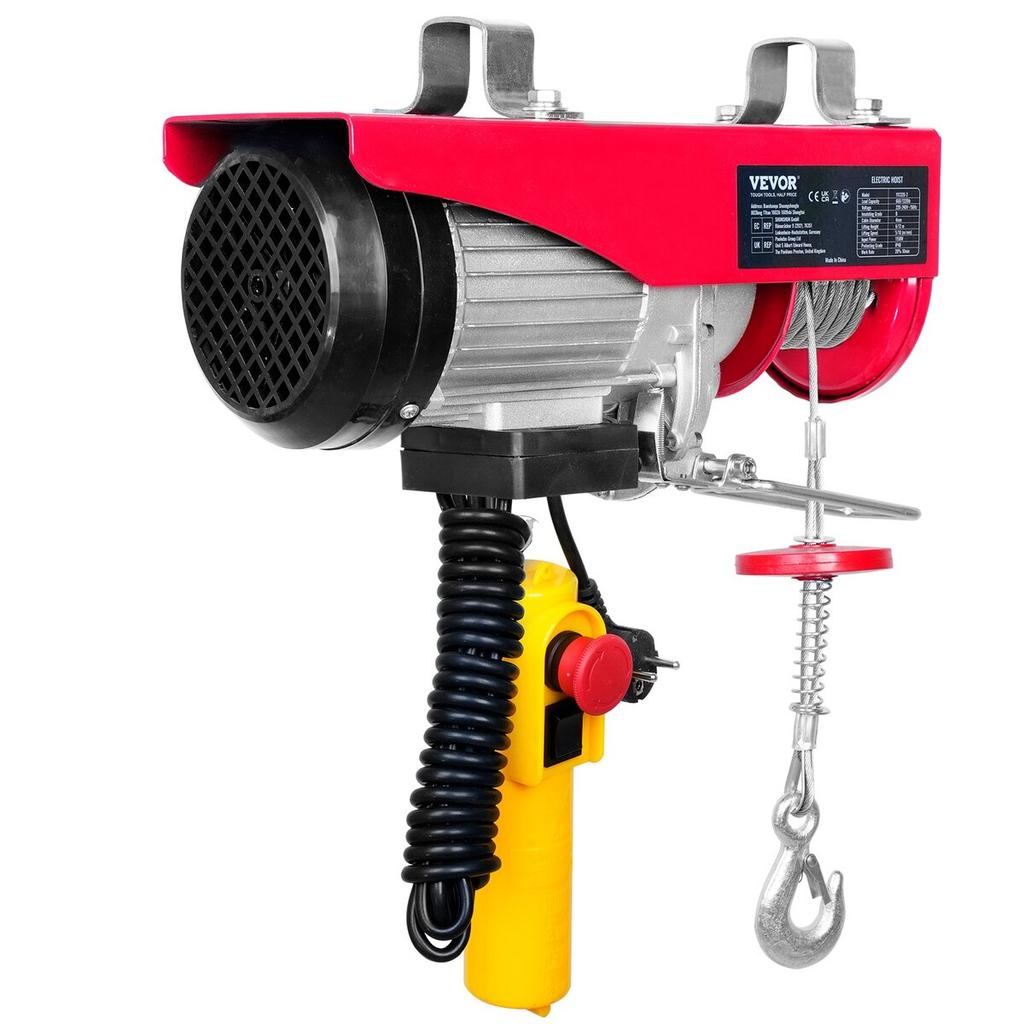 Electric Hoist, 1320 lbs Lifting Capacity, 1150W 220V Electric Steel Wire Winch with 14ft Wired Remote Control, 40ft Single Cable Lifting Height &