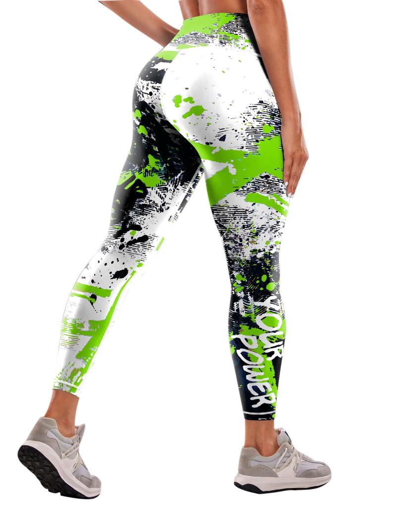 "Women's High-Waist Printed Yoga Pants for Fitness"