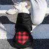 Dog Hoodies Plaid Love Heart Pattern Warm Fashion Pullover Pet Sweatshirt Winter Two-legged Clothes for Small Medium Large Dogs