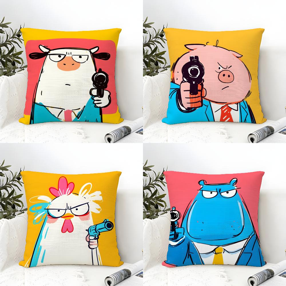 Cute Animal Gang Cool Pillow Case Home Living Room Decoration Linen Pillow Cases Cushion Cover
