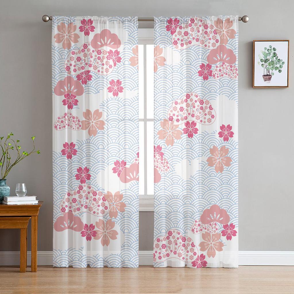 Кимоно, японская женская занавеска гейши для гостиной, прозрачные тюлевые шторы, прозрачные оконные занавески для спальни, аксессуары, декор