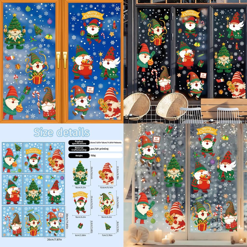 Christmas Snowflake Pvc Static Decals Set For Festive Window Art