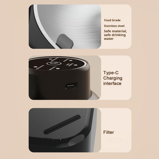 2.8L/95oz беспроводной фонтанчик для кошек ультра-тихий диспенсер для воды для домашних животных автоматический фонтанчик для собак с датчиком движения и крышкой из нержавеющей стали