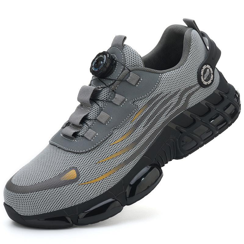 Мужская легкая защитная обувь со стальным подноском - Защита от ударов, Защита от проколов, Нескользящая, Износостойкая, Удобная рабочая обувь