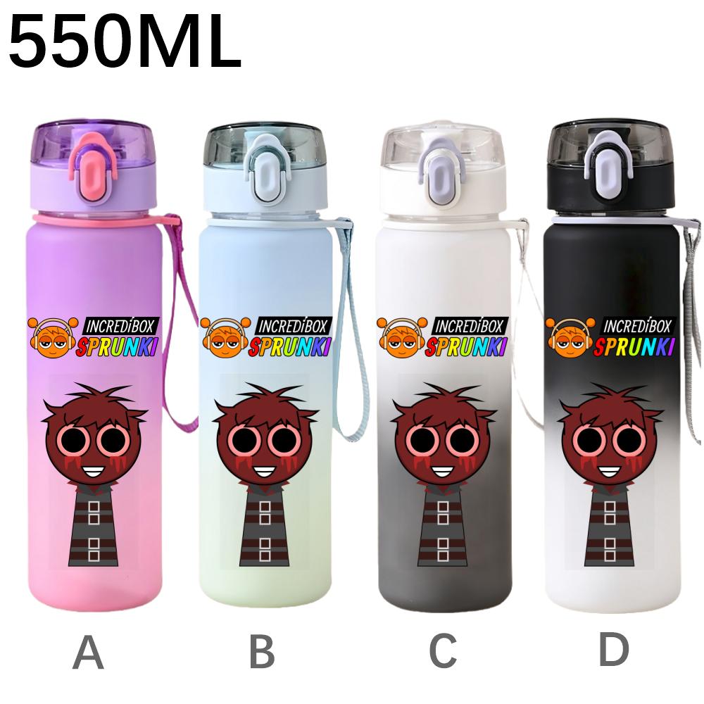High Quality 550ml Game Sprunki Gradient Sports Water Bottle Cartoon Leak-proof Portable Drinking Bottles Outdoors Sports Fitness Water Cup