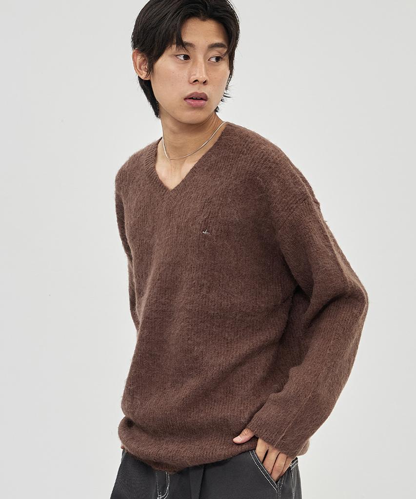 THE-ABON Aaron V-Neck Knit Gray
