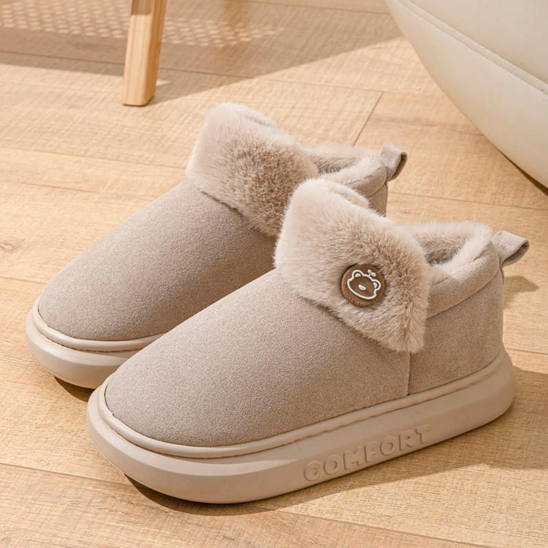 Fashion 2025 New Waterproof Cotton Shoes for Women Winter Indoor Plush Warm Couple Cotton Shoes Outdoor Anti Slip Platform Women's Shoes
