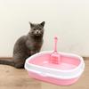 Cat Litter Box High Sided Durable for All Kinds of Sturdy Splashproof Open Top Pet