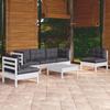 VidaXL Solid Pine Wood Garden Lounge Set 6 Pcs with Cushions Patio Furniture Outdoor Furniture Garden Furniture 3096191