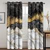 2 Panels Hot Selling Black Gold Texture Luxury Curtains European Style Home Living Room Bedroom Window Decorative Curtains 2024