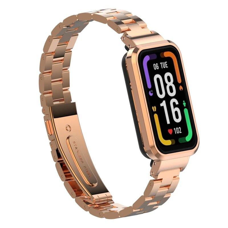 Ремешки из нержавеющей стали для Xiaomi Redmi Smart Band Pro, роскошный металлический браслет для часов Redmi Smart Band 2, ремень