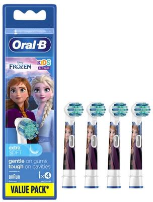 Braun Clean Kids Мягкая сменная насадка для детской зубной щетки Disney Frozen 2 Oral-B, набор из 4 штук, Дизайн, EB10S-4 [Б/У]