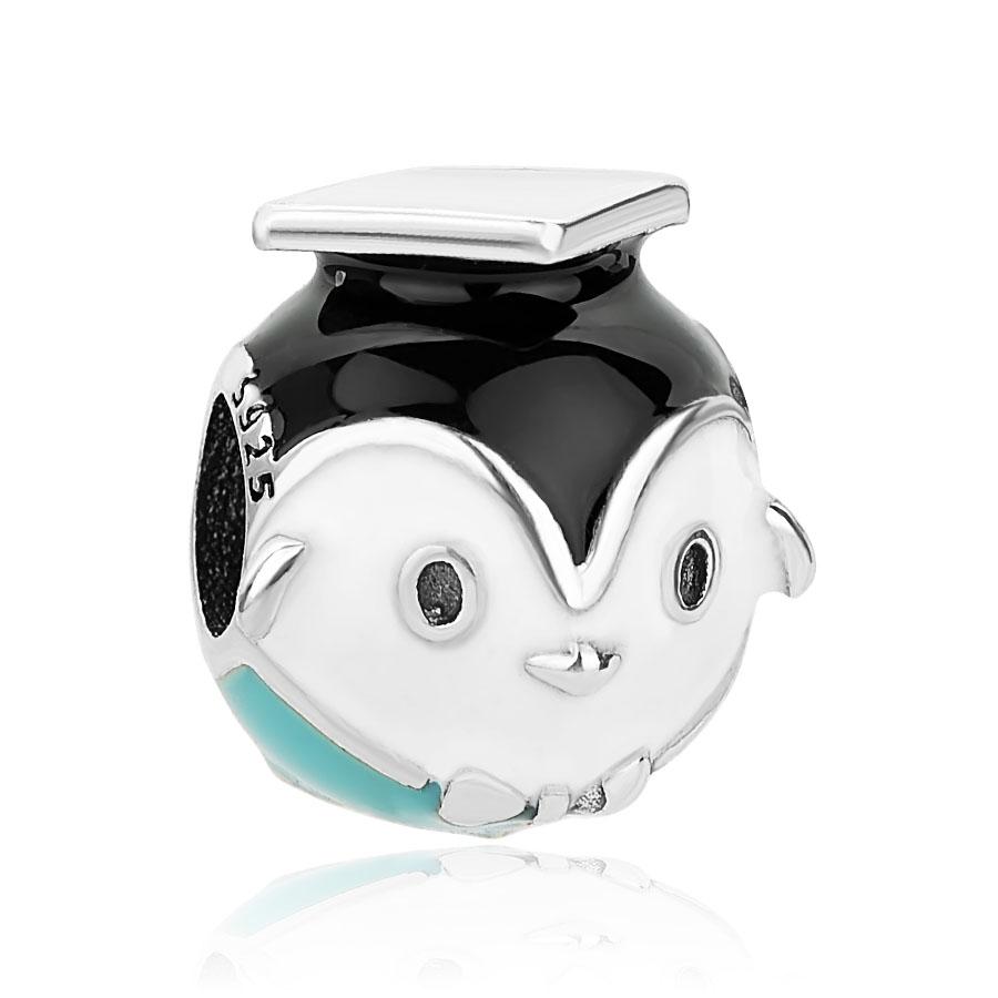 Новинка, 1 шт., стерлингового серебра 925 пробы, сова, пингвин, Lucky Cat, футбол, DIY бусины, подходят для браслета, оригинальные для женщин, F097