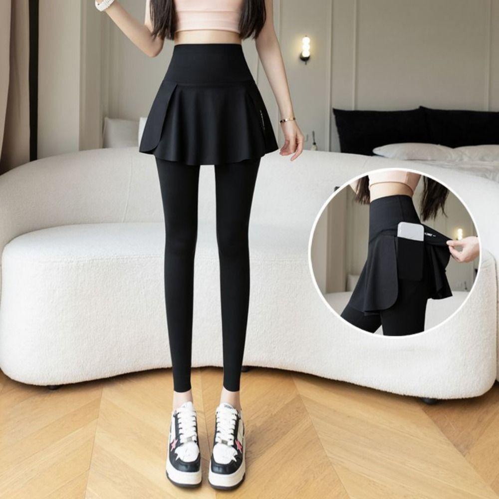 High Waist Elastic Leggings Side Pocket Sports Yoga Pants Fitness Legging  Tummy Control