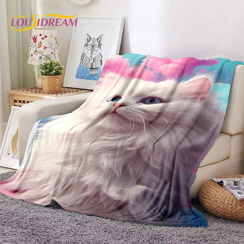 3D Persian Cat,Cute Calico Cat,Ragdoll Cartoon Soft Blankets,Keep Warm Throw Blanket for Picnic Beds Sofa Home Bedroom Gift Kid