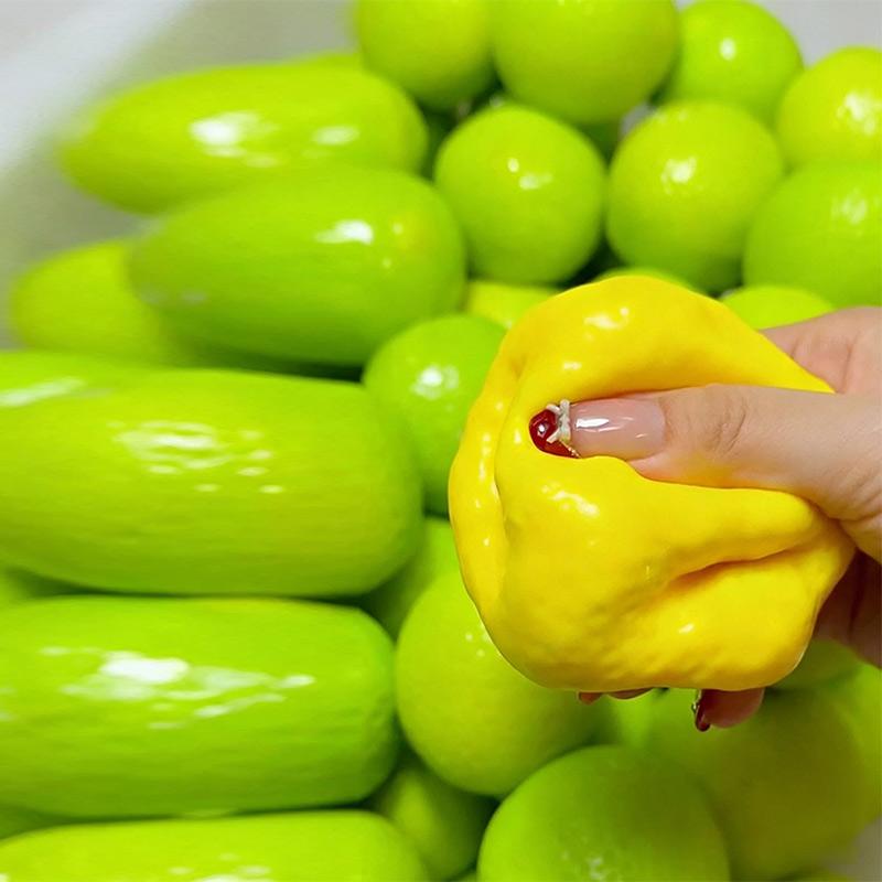 Ручная хрустящая лимонная антистресс-мялка, меняющая цвет манговая сквиши-мялка, фиджет-мяч, ASMR, сенсорная игрушка для снятия стресса, декор для дома