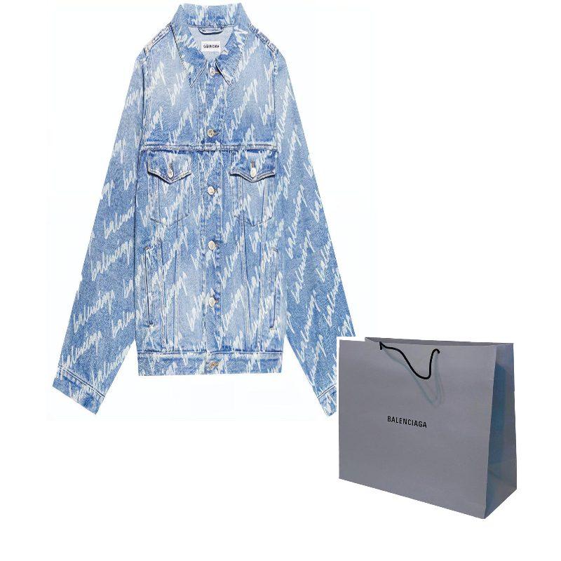 Balenciaga Джинсовая куртка оверсайз с принтом по всей поверхности 681690TJW904200