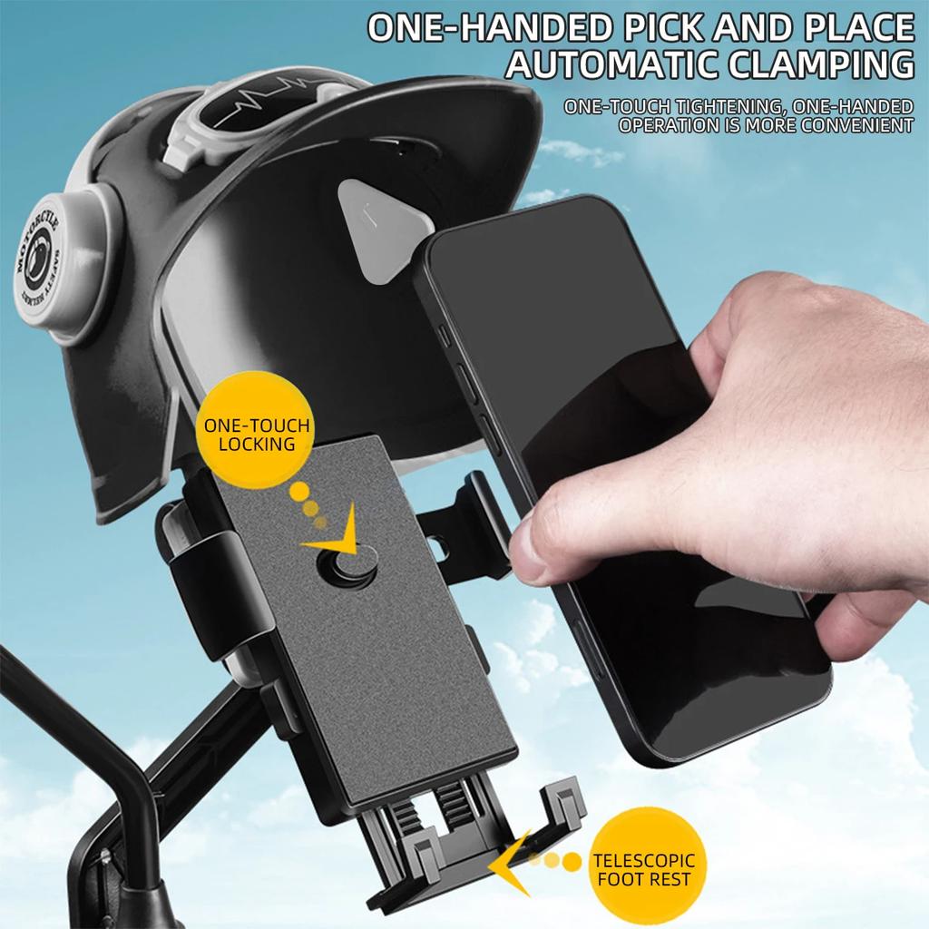 360° Rotation Sunshade Phone Holder for Motorbike Anti-Rain Adjustable Motorcycle Phone Holder Durable Motorbike Phone Mount