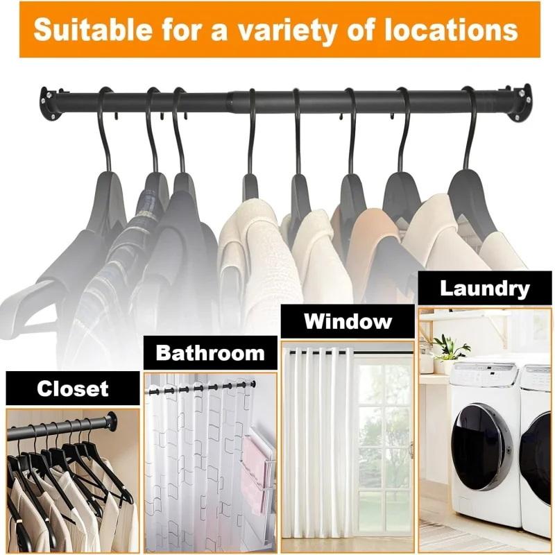 304 Stainless Steel Flange Seat 2PCS Wardrobe Hanger Rod Bracket Robust Fixing Hardware Holder for Closet Bar Support
