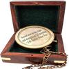 Вторая звезда справа J. M. Барри, Питер Пэн, латунный компас с гравировкой в ​​деревянном футляре