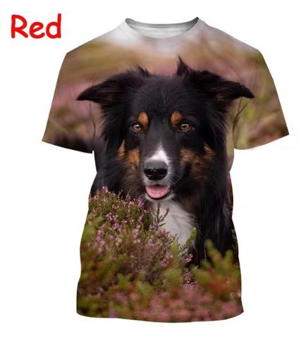 Border Collie 3D Printed T-Shirt Cute Puppy Printed O-Neck Short Sleeve T-Shirt Men Women Men
