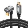 SinLoon 100 W Type C - C Cable Opposing U-shaped Back Angle USB-C USB 3.2 C Type Male To Female Extension Cable 10Gbps Nylon Braided Cord for Quick